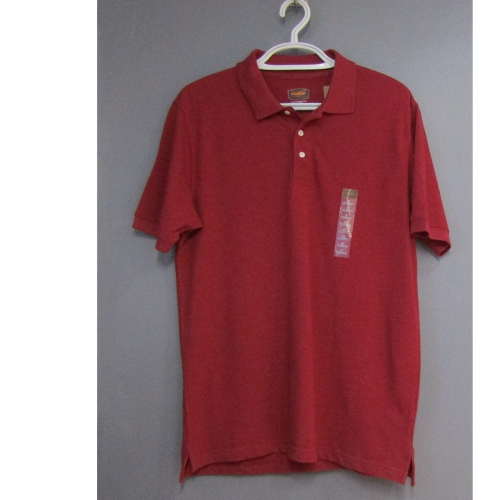 NEW Foundry Red Polo Golf Shirt Size LT Wine Red